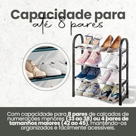 Sapateira Organizadora Portátil - 8 Pares, 4 Prateleiras, Design Moderno e Resistente - imagem 3