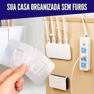 Suporte Adesivo de Parede com Gancho Macho e Fêmea - 10 Pares Transparentes | Organize sem Furar - imagem 3