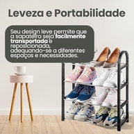 Sapateira Organizadora Portátil - 8 Pares, 4 Prateleiras, Design Moderno e Resistente - imagem 2