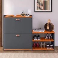 Sapateira Moderna com Banco e 2 Gavetas Basculantes - Organize até 18 Pares com Estilo - imagem 1