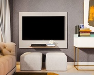 Painel Paris para TV até 50" | Design Moderno Off White/Nature - imagem 4
