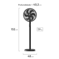 Ventilador de Coluna Electrolux Efficient DuoForce Air+ 40cm Cinza - 6 Pás Potentes - imagem 4