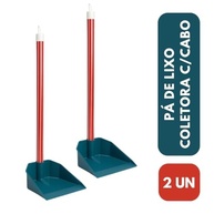 Kit 2 Pás de Lixo Coletora Grande Reforçada com Cabo Longo - Tipo Noviça Multiuso Ergonômica para Casa e Ambientes Comerciais - imagem 4