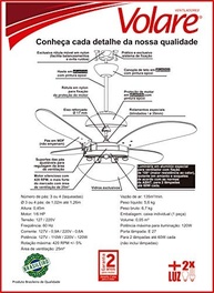 Ventilador de Teto Bronze 4 Pás Volare Office Pétalo Palmae Natural 220V – Estilo e Conforto Refinado - imagem 5