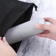 Estojo Organizador para Escova e Pasta de Dentes Texturizado - Ideal para Viagem, Escola e Trabalho (Branco) - imagem 3