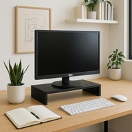 Suporte para Computador e Monitor PC - Mesa Ergonômica Gamer e Home Office 50cm MDF Preto - imagem 3