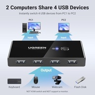 UGREEN Seletor USB 2.0: Compartilhe 4 Dispositivos entre 2 PCs com 1 Clique! - imagem 3