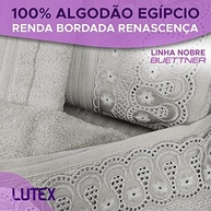 Toalhas de Banho Gigante Buettner Cristal Renascença 5 Peças - Luxo em Algodão Egípcio Cinza Prata - imagem 3