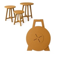 Trio de Mesinhas Cilíndricas para Festas e Eventos - Kit com 3 Peças P, M e G - imagem 5