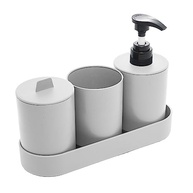Conjunto 4 Peças Banheiro em Bambu e PP Off-White | Organize com Estilo e Sustentabilidade - imagem 2