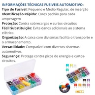 Kit Completo Fusíveis Automotivos 220 Peças: Proteção Essencial com Caixa Organizadora e Extrator - imagem 5