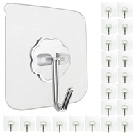 Ganchos de Parede Adesivos Resistentes 15kg | 24 Peças Transparentes para Casa e Banheiro - imagem 1