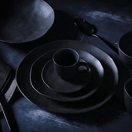 Conjunto de Pratos de Sobremesa Porto Brasil - 6 Peças em Cerâmica Orgânico Carbon 19,5cm - imagem 5