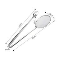 Pegador Inox Multifuncional para Fritura, Escumadeira, Pinça e Espátula Dupla - 28cm - imagem 5