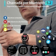 PEJE Relógio Smartwatch AMOLED 1.43" - Chamadas, Notificações, IP68, 123+ Esportes, IA (Preto) - imagem 5