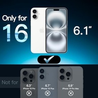JETech Película de Vidro iPhone 16 6.1" - Proteção Premium com Instalação Fácil (3 Unidades) - imagem 3