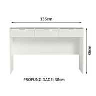 Penteadeira Madesa Camarim Carly com 3 Gavetas – Design Elegante e Funcionalidade Premium - imagem 2