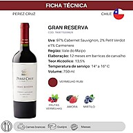 Perez Cruz Gran Reserva: Cabernet Sauvignon Chileno 750ml - imagem 1