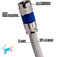Cabo Coaxial RG06 10m Branco: Conexão Perfeita para Sua Antena! - imagem 4