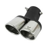 Ponteira Velspeed Esportiva Dupla Curva Oblíquo Preta - Estilo e Performance para Seu Carro - imagem 2
