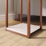 Mesa Lateral Industrial 2 em 1 com Pés de Ferro - Design Moderno para Sala - imagem 4