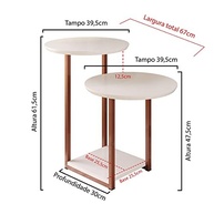 Mesa Lateral Industrial 2 em 1 com Pés de Ferro - Design Moderno para Sala - imagem 3