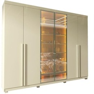 Guarda-Roupa Casal 6 Portas com LED e Pés - Imperatriz Reflecta em MDF Off White - imagem 5