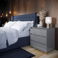Mini Cômoda 3 Gavetas com Pés em Madeira - Organize Seu Espaço com Estilo (Cinza) - imagem 3