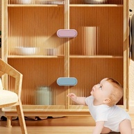 Kit com 4 Travas de Segurança Sem Furos para Portas e Gavetas Azul - Proteção Infantil e Pet - imagem 3