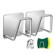 Kit com 2 Suportes de Esponja para Pia em Aço Inox - Fixação Adesiva Sem Furos - imagem 2