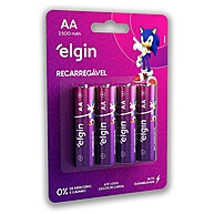 Pilha Recarregável AA Elgin 2500mAh – 4 Unidades - imagem 1