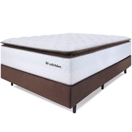 Cama Box Casal com Colchão de Molas Ensacadas e Pillow Top - Conforto Premium 138x188cm - imagem 1