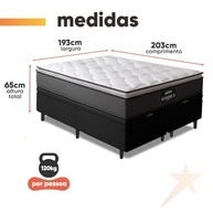 Cama Box Baú King com Colchão Molas Ensacadas e Pillow Top - Conforto Premium 193x203cm - imagem 4