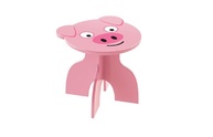 Banquinho Infantil Animalkids - Pig Junges | MDF Ecológico com Pintura Atóxica - imagem 1