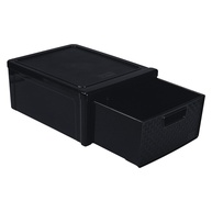 Gaveteiro Plástico Rattan Preto – Organize com Estilo e Praticidade - imagem 1