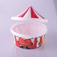 Pote 450ml Circo Plasútil Vermelho - Com Tampa Temática e Design Divertido para Festas - imagem 2