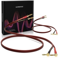 Cabo de Alto-Falante UCINNOVATE 14 AWG OFC HiFi 2m com Plug Banana Ângulo Reto Dourado (2 Peças) - imagem 1