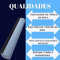 Kit Mop Rodo Limpeza Geral Plus - Lava e Seca com 3 Refis Original - imagem 5