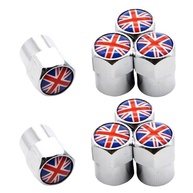 Conjunto 8 Tampas Válvula Pneu Carro Bandeira Britânica Union Jack - Liga Alumínio/Cobre - imagem 2