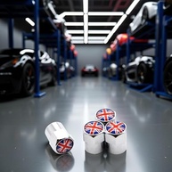 Tampas de Válvula de Pneu Prata Estilo Bandeira Britânica - 4 Peças - imagem 4