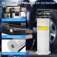 Bomba Extratora de Óleo 6.5L Manual e Pneumática para Automotivo - imagem 5