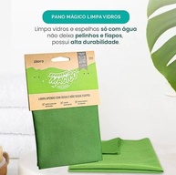 Kit 3 Panos Mágicos para Limpeza de Vidros e Espelhos | Ákora Poliéster e Poliamida | Verde - imagem 2