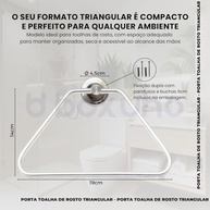 Porta Toalha de Rosto de Parede Triangular em Aço Inox Polido - Design Moderno para Banheiro - imagem 4