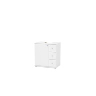 Balcão para Banheiro com 3 Gavetas e 1 Porta - Design Moderno Branco Politorno - imagem 1