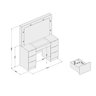 Penteadeira Camarim França com Espelho e 7 Gavetas – Design Sofisticado em Branco Politorno - imagem 4