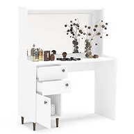Penteadeira Luisiana Branco Politorno - Espaçosa, com Espelho e Design Moderno - imagem 5