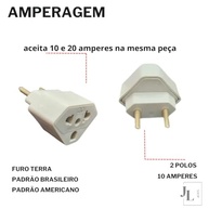 Adaptador Tomada Universal 10A/20A 2 Polos Padrão BR/EUA - Kit 2 Unidades - imagem 4