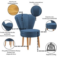 Cadeira Poltrona Recepção Veludo Azul MOBLAN - Conforto e Estilo para Ambientes Modernos - imagem 5