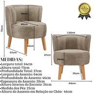 Kit 2 Poltronas Cadeira Moderna em Veludo Cappuccino | Design Sofisticado para Sala de Jantar - imagem 4