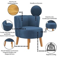 Kit 2 Poltronas Modernas em Veludo Azul - Conforto e Estilo para Sala de Jantar - imagem 5